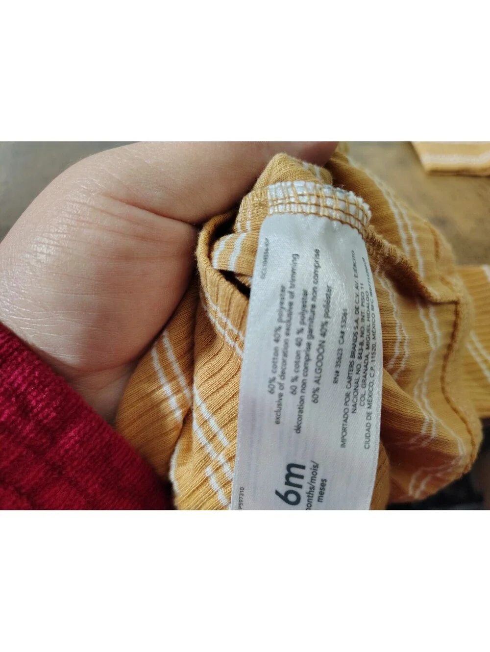 Baby Yellow Striped unisex 6 mo Carter's 2 piece top and pant